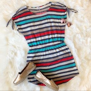 Splendid Tie Shoulder Oasis Stripe Jersey Dress L
